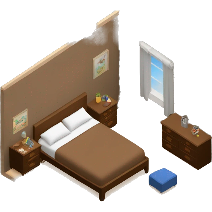 3d-isometric-brown-bedroom emoji