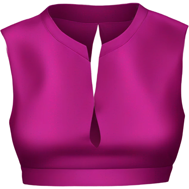 Realistic magenta cut out silk crop top blouse. emoji