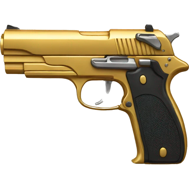 hand holding Golden pistol emoji