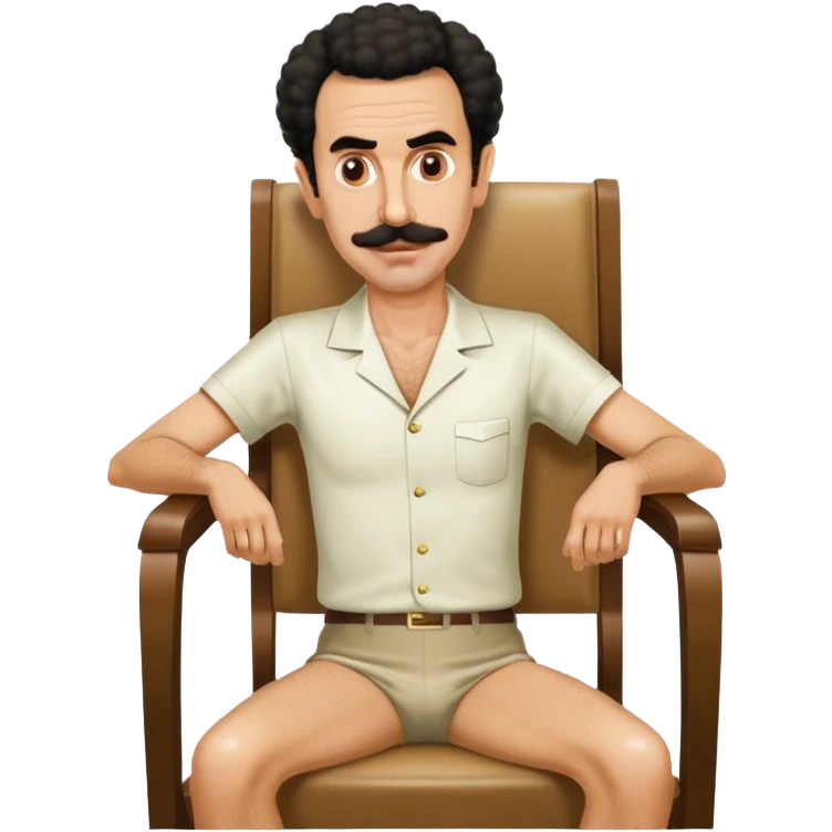 Borat sitting on dining chair emoji