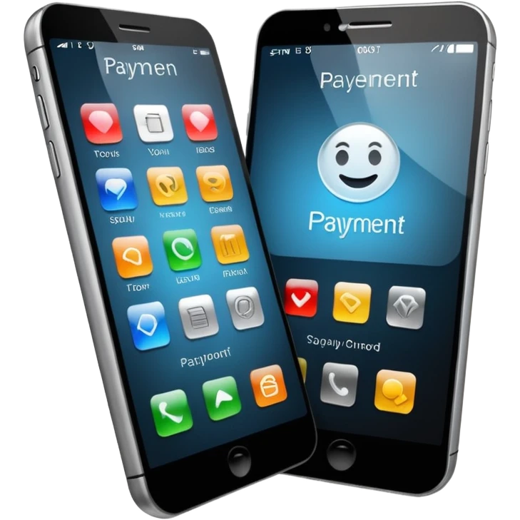 Mobile payment – smartphone with payment app emoji