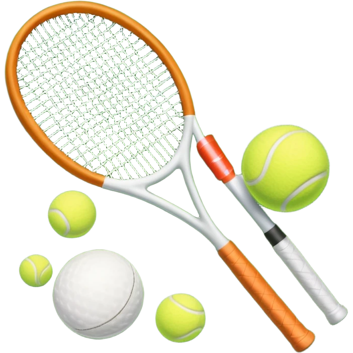 tennis rackets court and ball emoji