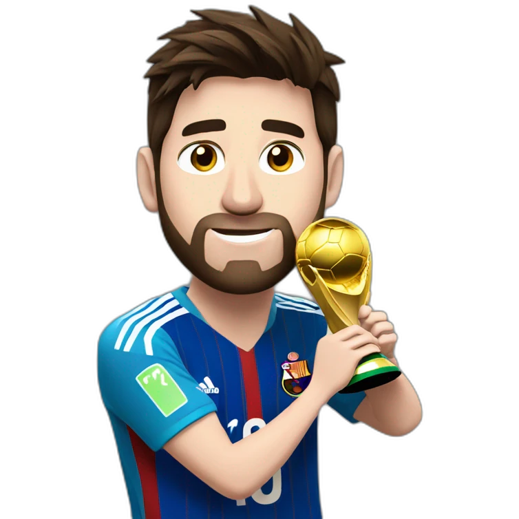 Messi con la copa del mundo emoji