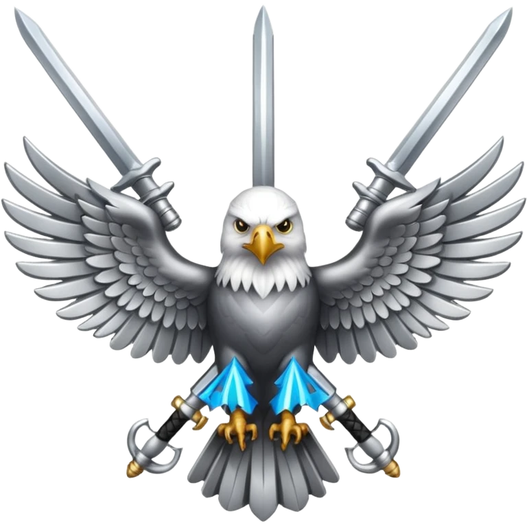 Silver eagle with crossed sabers emoji