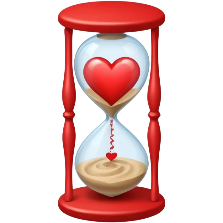 hourglass with a heart inside emoji