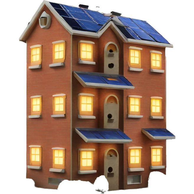 Apartment building shaped birdhouses with solar lights  emoji