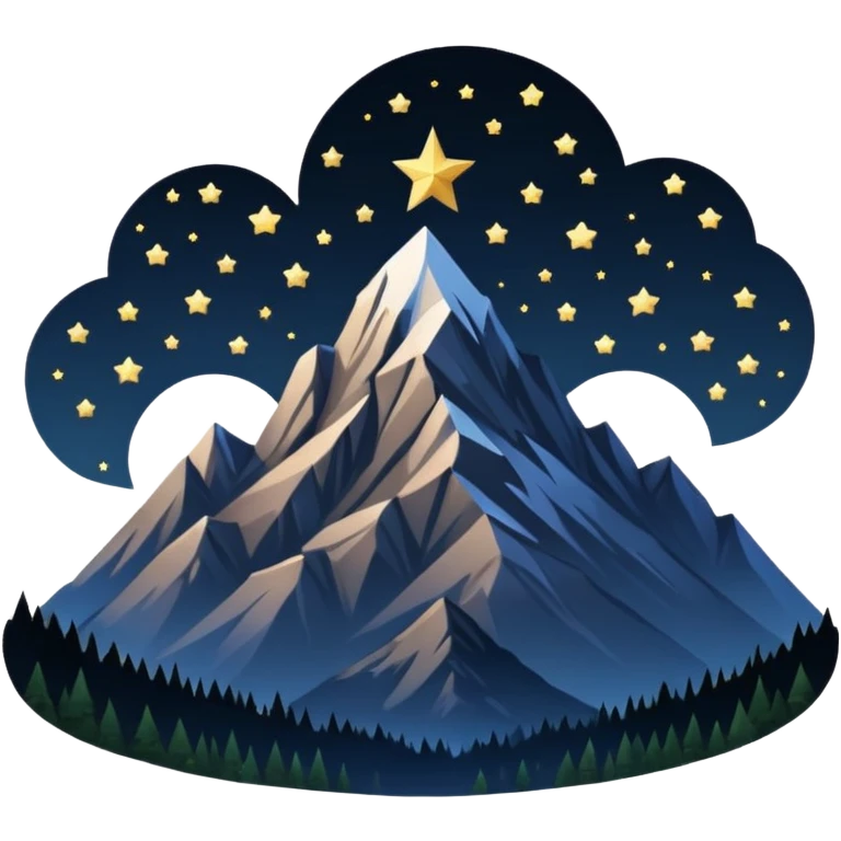 a mountain with stars and the Paramount text emoji