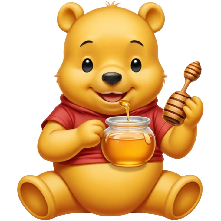 Winnie the Pooh eating honey emoji