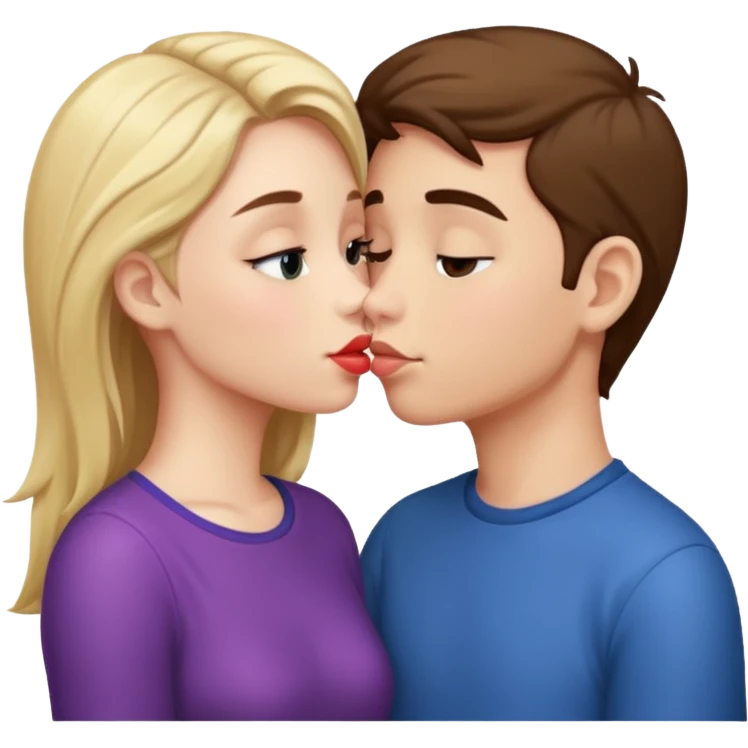 boy and girl making out emoji