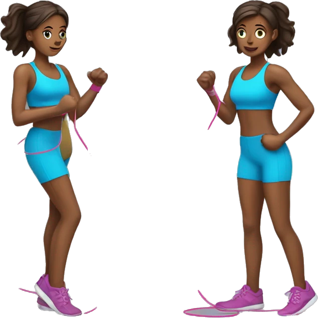 gym junkie female skipping rope emoji