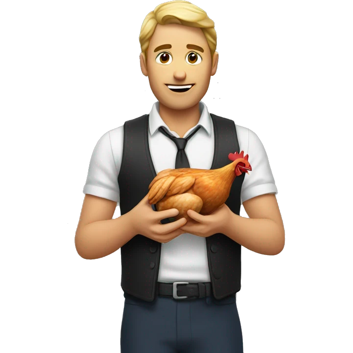 a man with a piece of chicken  emoji