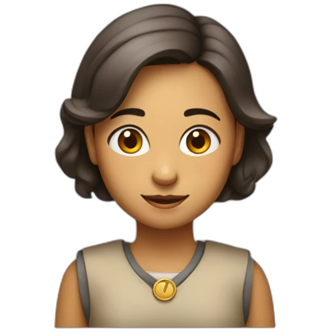 Maestra infantil con coleta mediana edad emoji