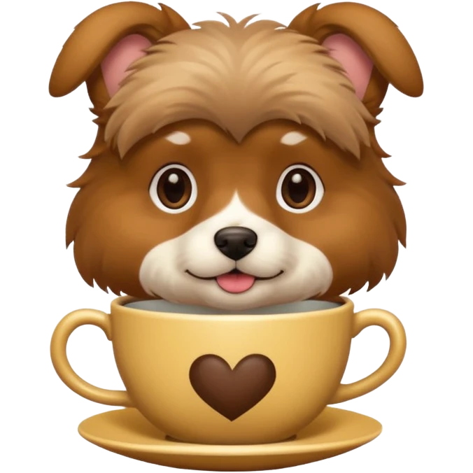 dog with tea cup emoji