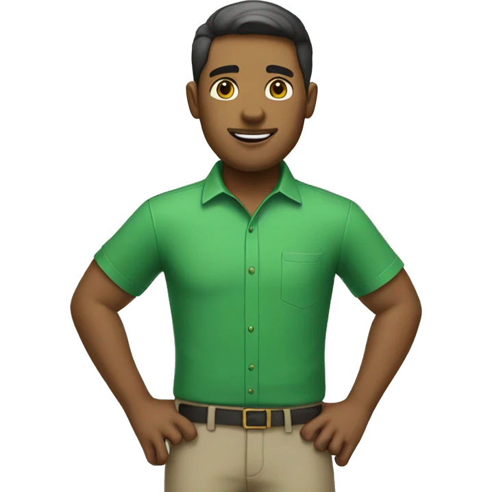 male in green collared shirt emoji