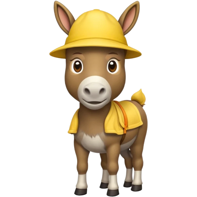 donkey with yellow hat emoji