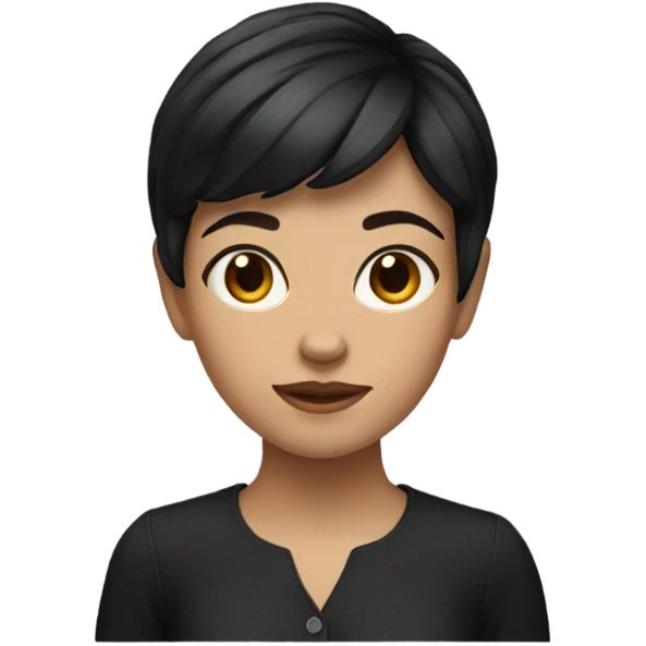 girl dark short hair emoji