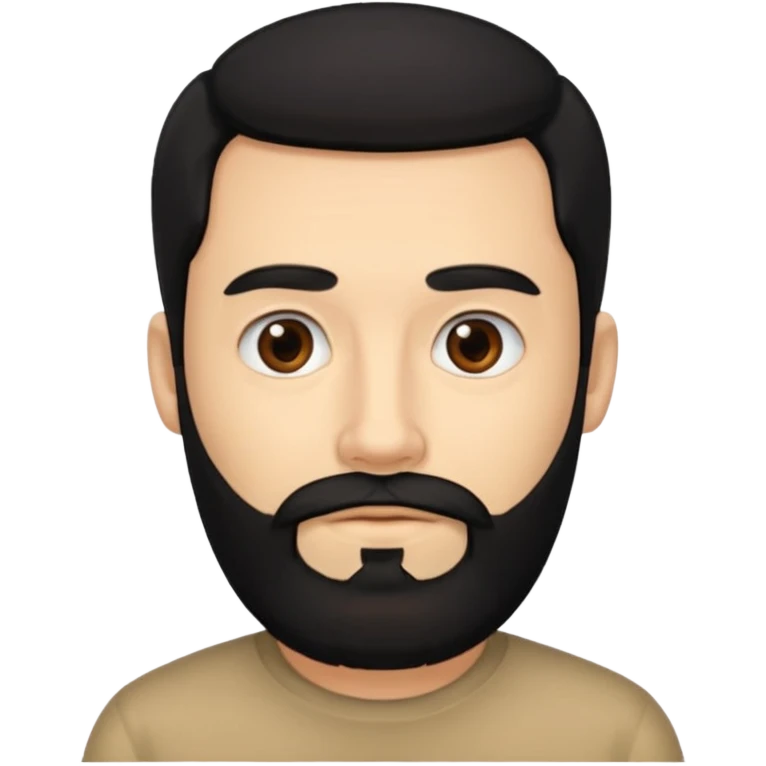 men without winkles with beard and black hair emoji