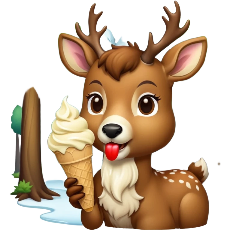 deer eating ice cream emoji