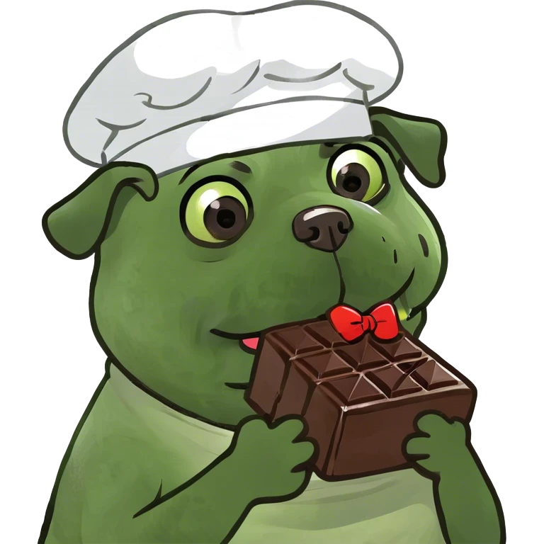 Pug eating chocolate  emoji