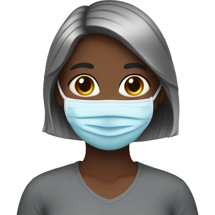 Girl with face mask emoji