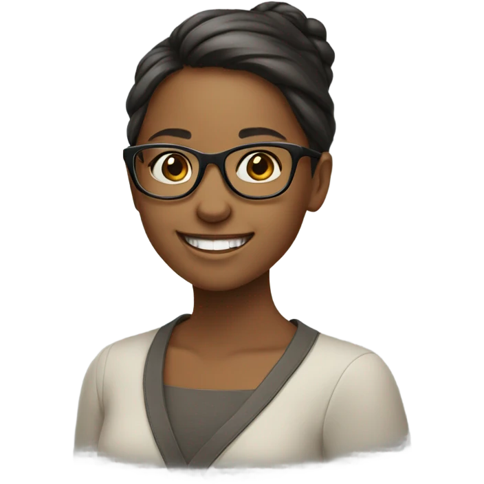 smiling girl with glasses emoji