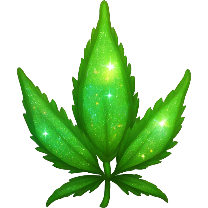 Sparkling holographic Hemp 420 plant growing  emoji