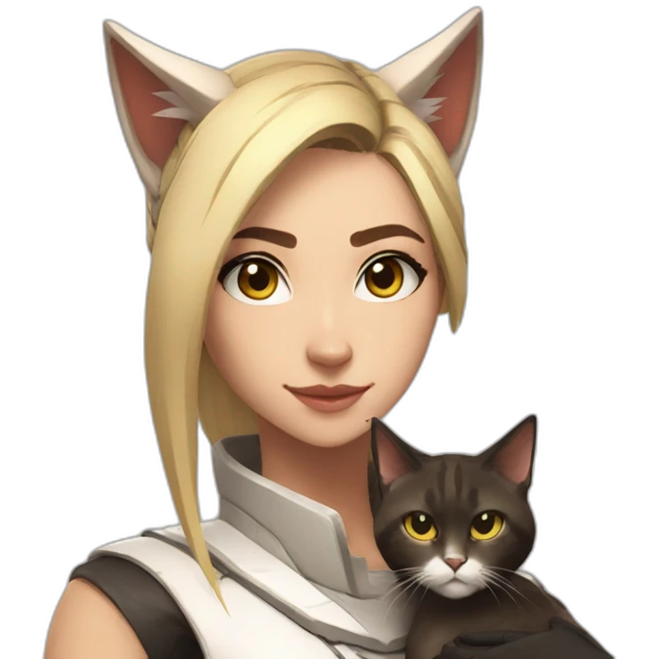 mercy from overwatch with a cat emoji