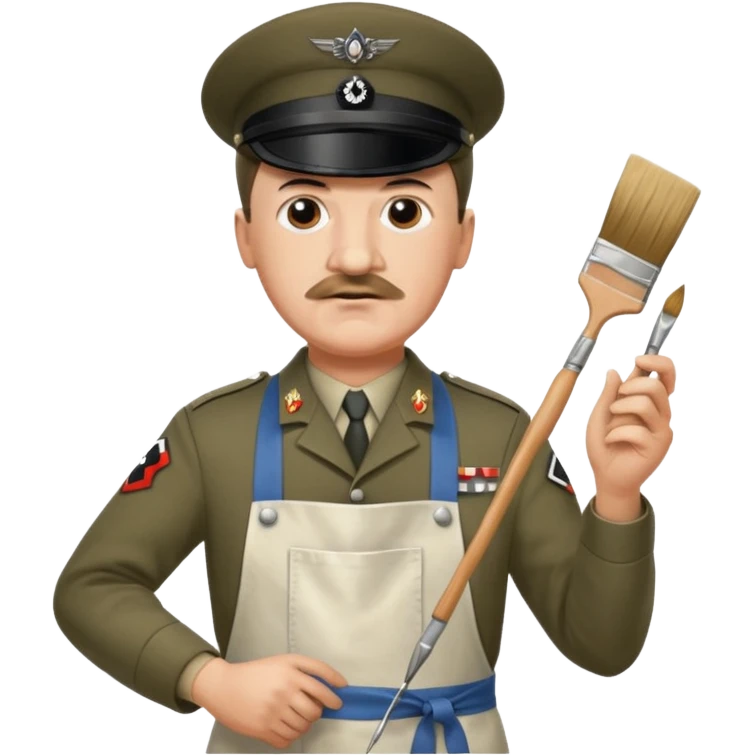 Adolf  hitler in uniform working as a decorator emoji