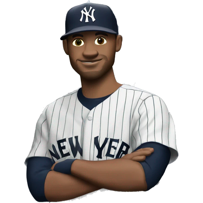 White man with goat tick wears jersey of the New York Yankees  emoji