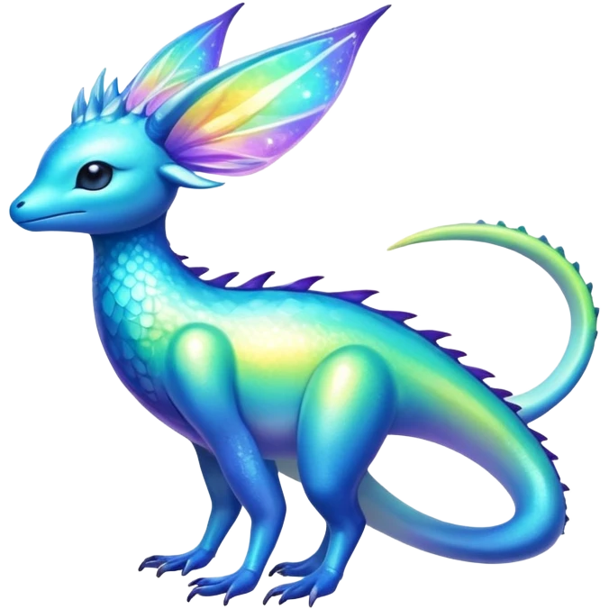 Shiny Exotic Colorful Amaura-Aurorus-Fakémon-hybrid-creature (full body)  emoji