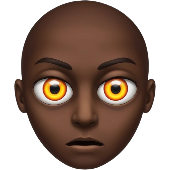dark face with one scary eye, black, half of head missing, motion, concept of DORCELESSNESS emoji
