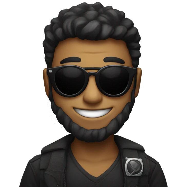 Smile with black Sun glass with ishhh emoji