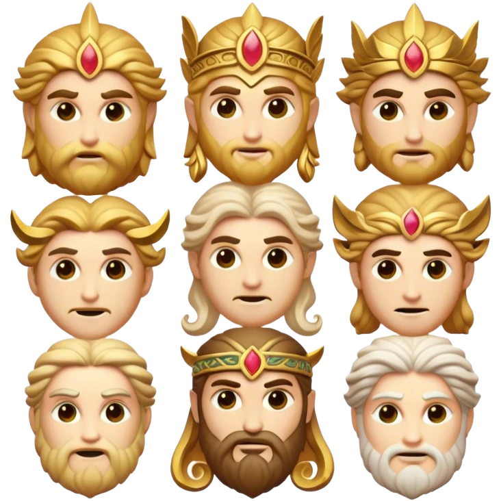 Cinematic Realistic Greek Gods Pop Culture Emoji, featuring mythic portrayals of ancient deities rendered with dynamic, ethereal lighting and classical detail. emoji