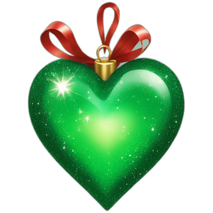 green heart sparkle christmas emoji