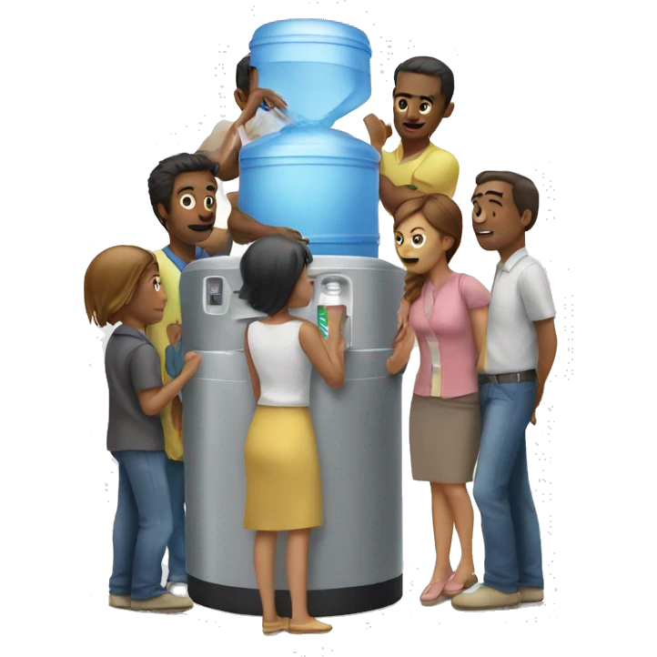 people around a watercooler emoji