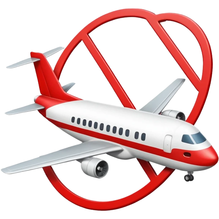 plane with a forbidden sign on it emoji