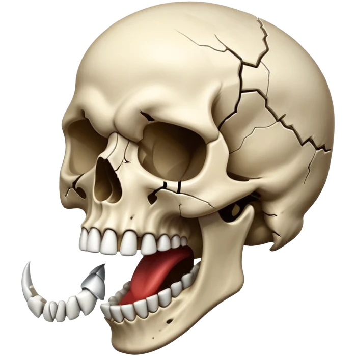 Skull with mouth open mind blown emoji