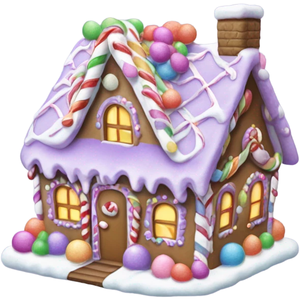 Pastel purple ginger bread house emoji