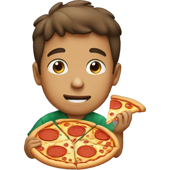 A boy eating pizza  emoji
