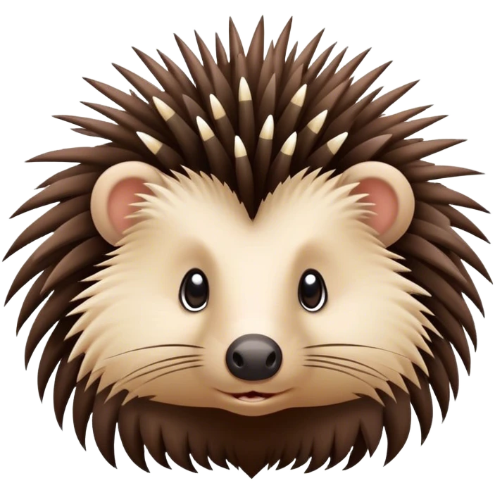 Porcupine with a cute bow emoji