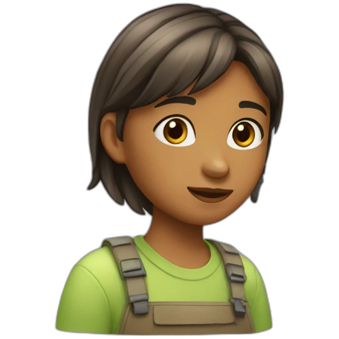 jeune fille entourée de plantes emoji