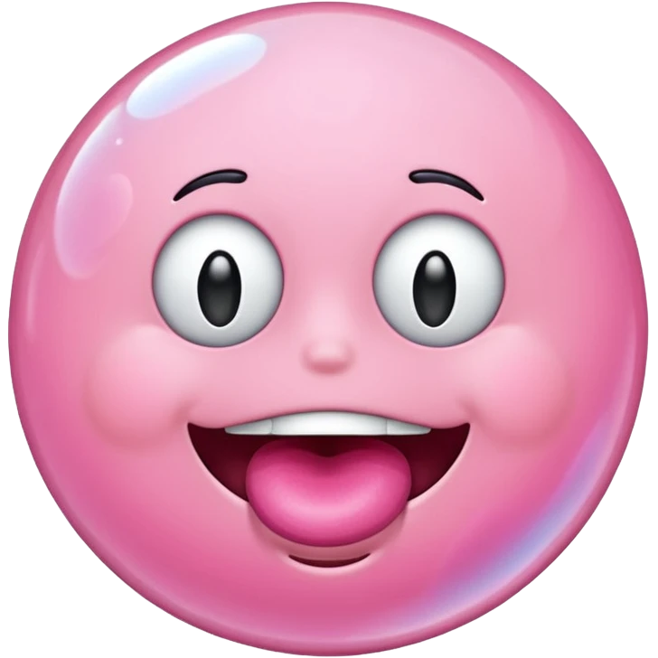 emoji chewing bubble gum emoji