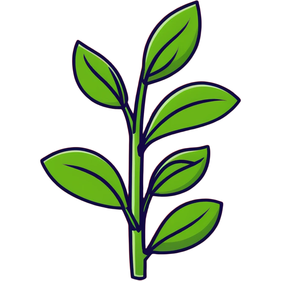 Green tea leaves and buds, fresh harvest emoji