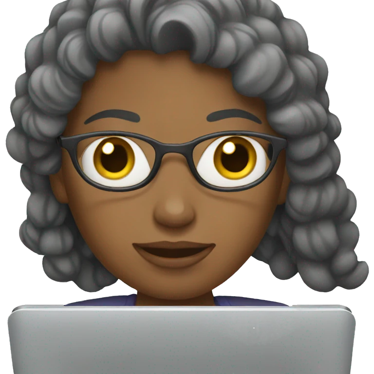 white woman with her laptop  emoji