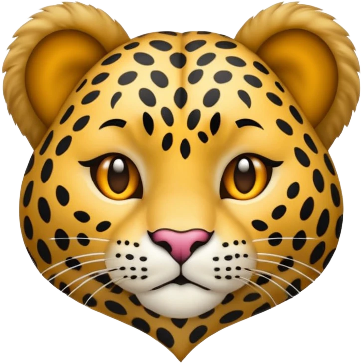Emoji corazón con estampado de leopardo blanco  emoji