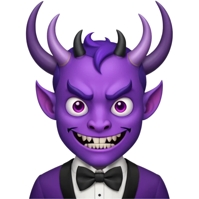 purple face devil with bowtie emoji