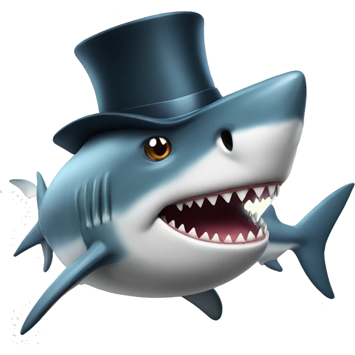 shark wth tophat emoji