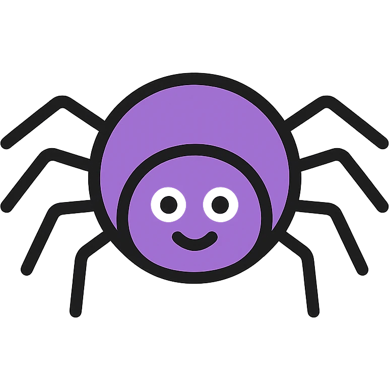 cute 2D simple purple spider icon emoji