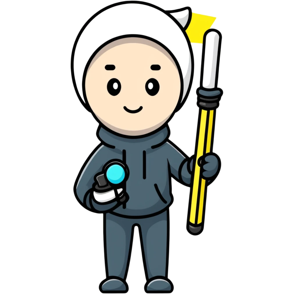 K-pop fan with light stick emoji
