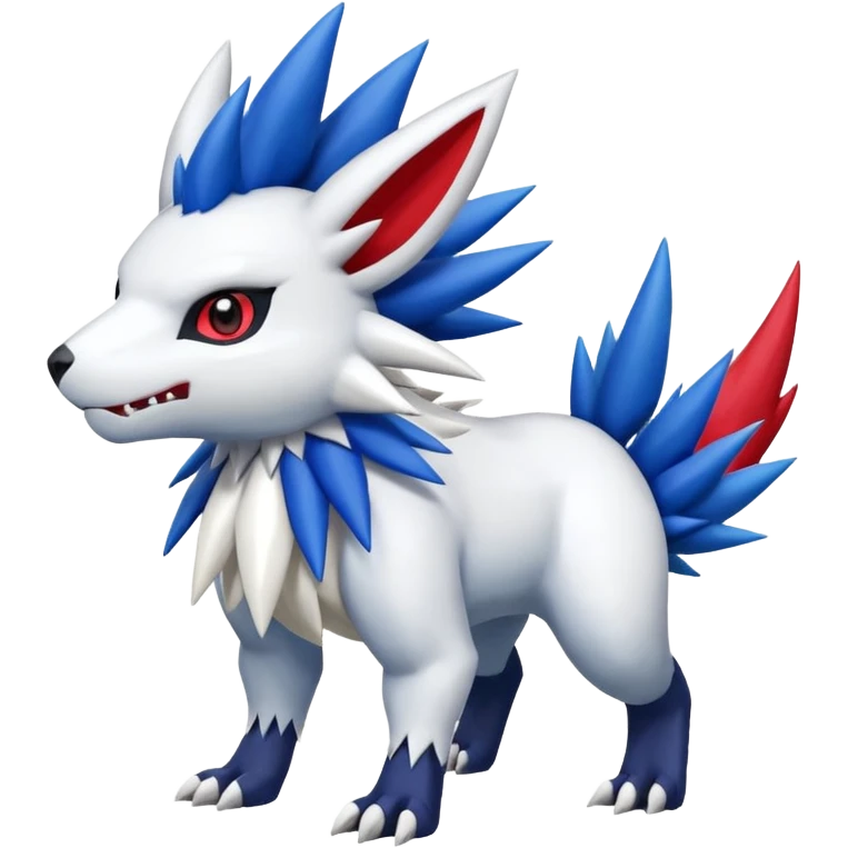 Garurumon-Shaymin-Zangoose-Absol-fusion-hybrid-creature (full body) emoji